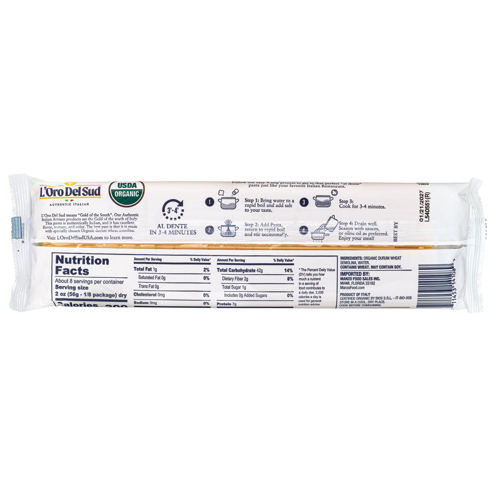 L'Oro Del Sud, Organic Capellini Pasta 20 Pack x 1 lb