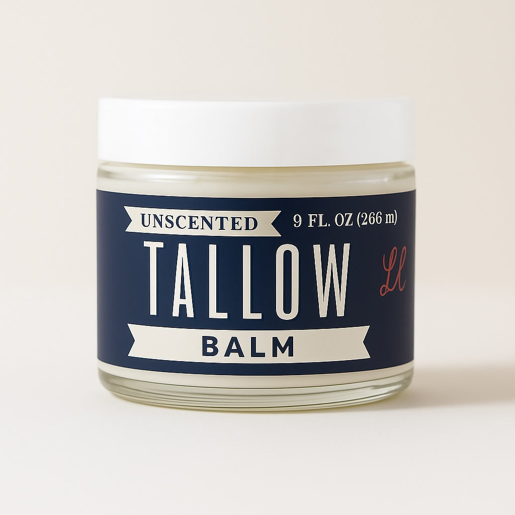 Unscented Tallow Skincare Collection | 4-Piece Gift Set | Grass-Fed Tallow Lotion, Body Butter, Balm & Whipped Moisturizer
