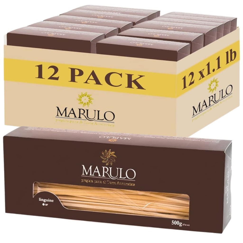 Marulo, Linguine Pasta, Artisan Bronze Die-Cut Pasta, 12 Pack x 1.1 lb