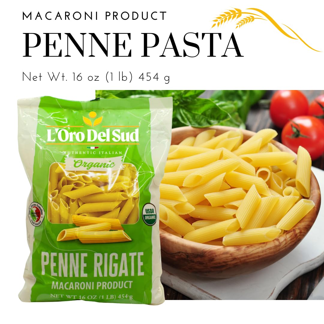 L'Oro Del Sud, Organic Penne Rigate Pasta 20 Pack x 1 lb