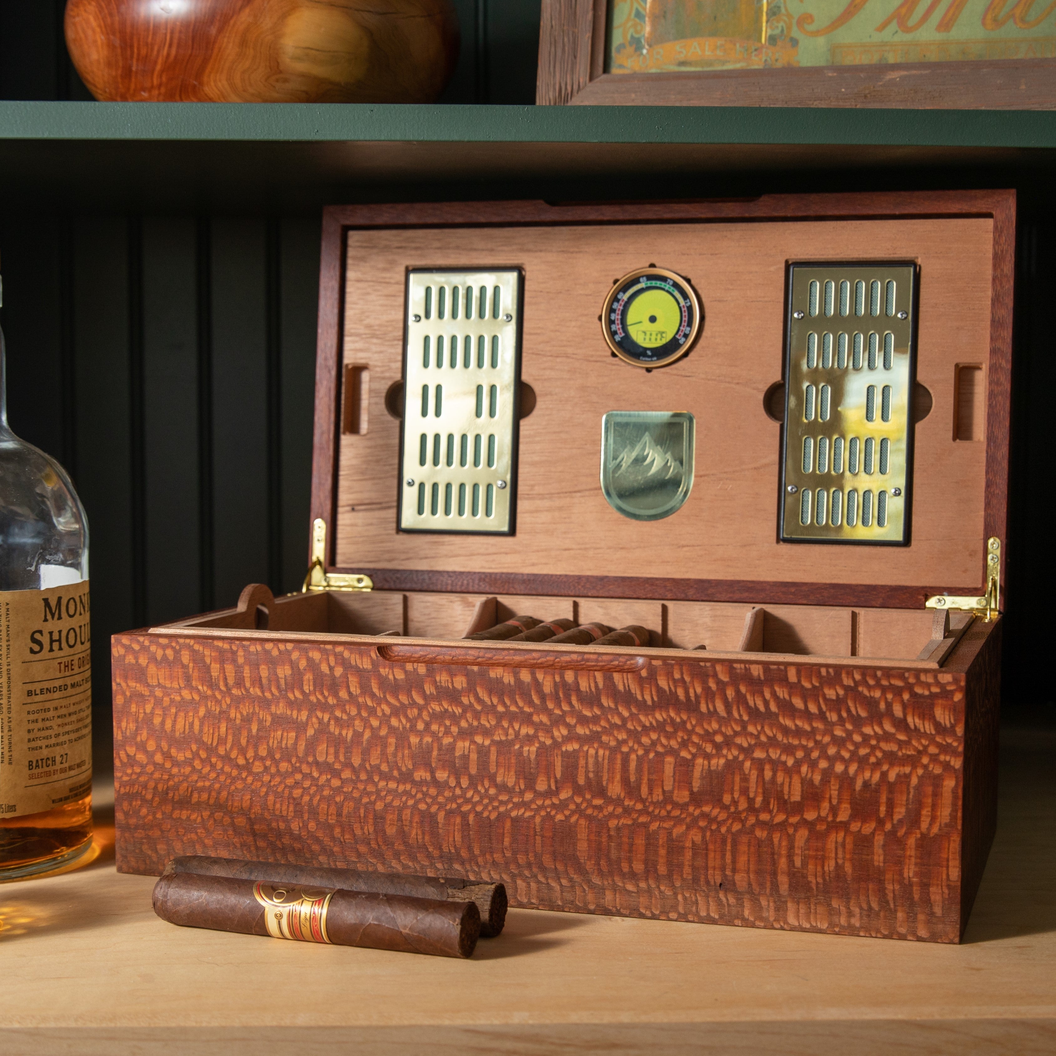 Cigar Humidor - Lacewood with Spanish Cedar Lining - 80 Capacity