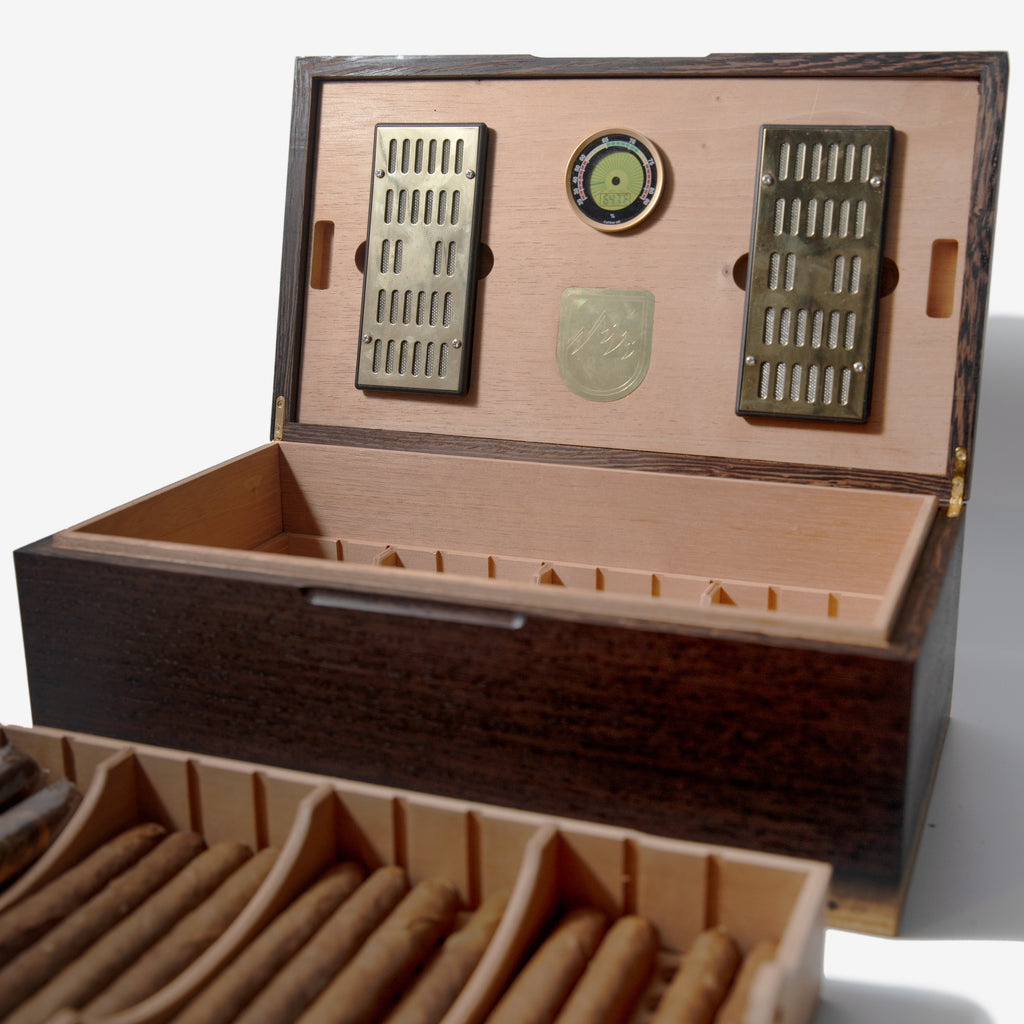 Cigar Humidor - Wenge with Spanish Cedar Lining - 80 Capacity