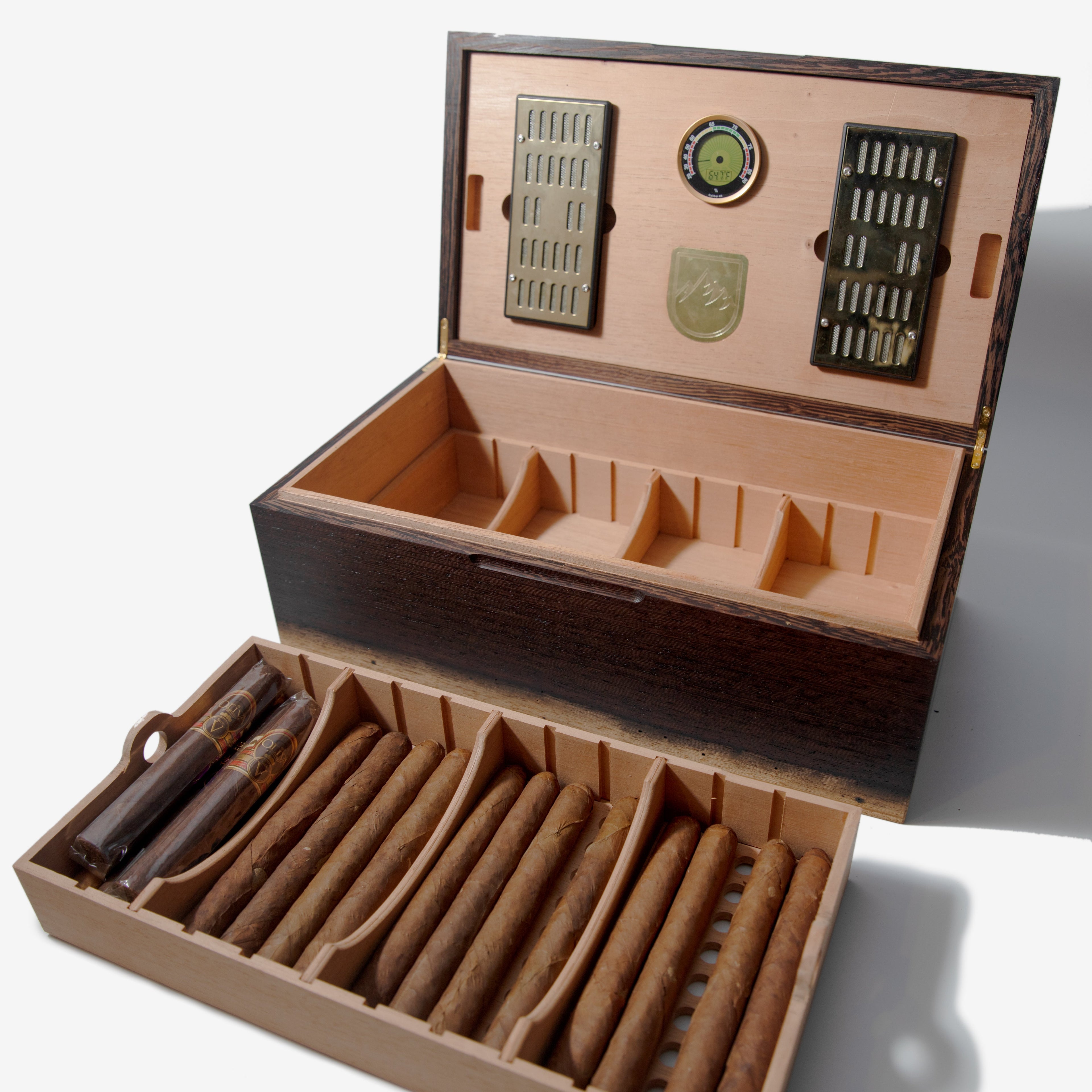 Cigar Humidor - Wenge with Spanish Cedar Lining - 80 Capacity