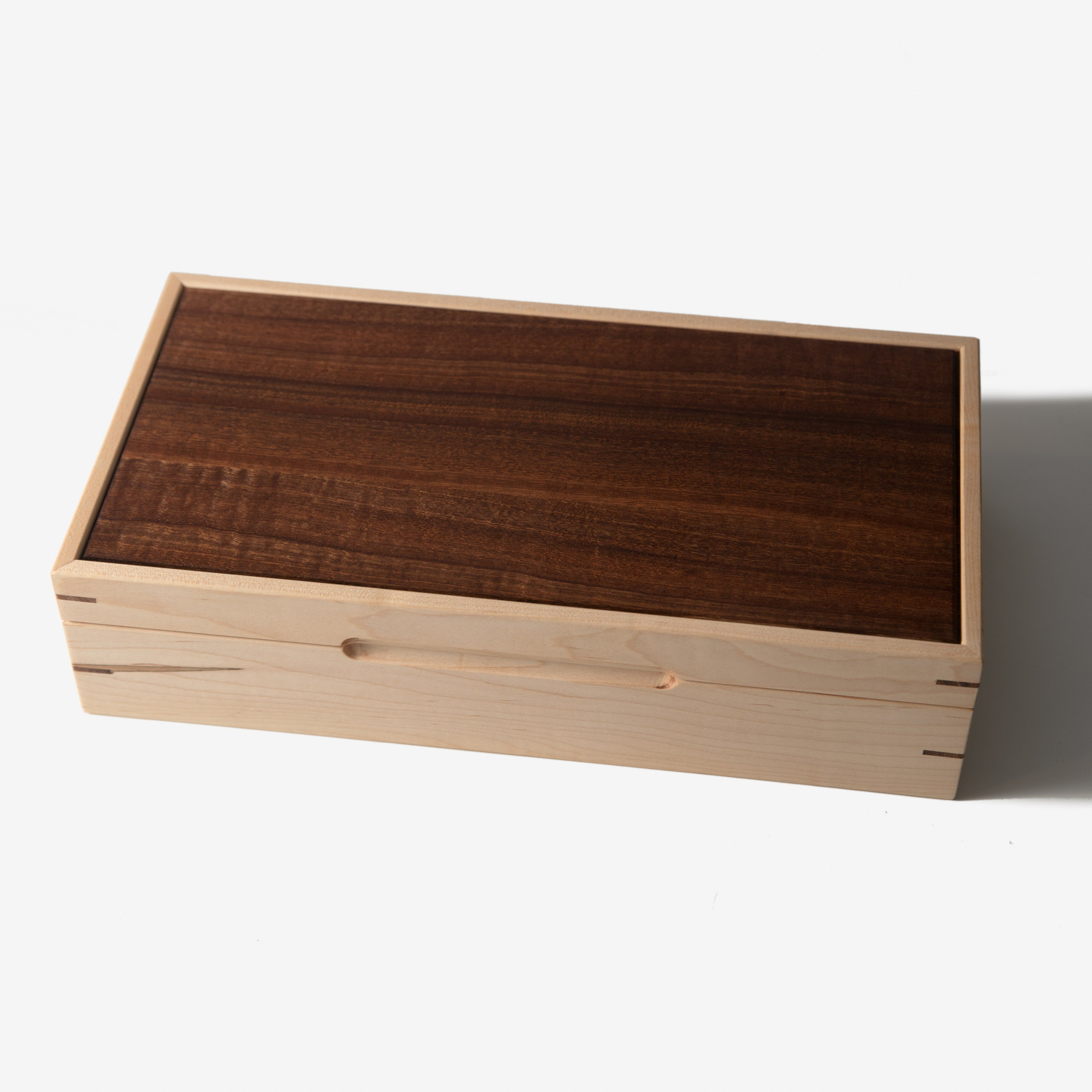 Watch Box - Curly Maple and Sapele Mahogany - 8 Watch Compartments