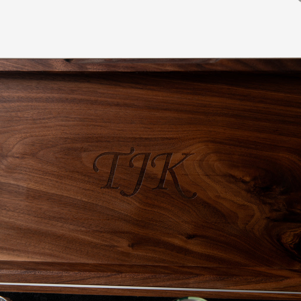 Watch Box with Drawer - Solid Black Walnut - 12 to 16 Watch Compartments