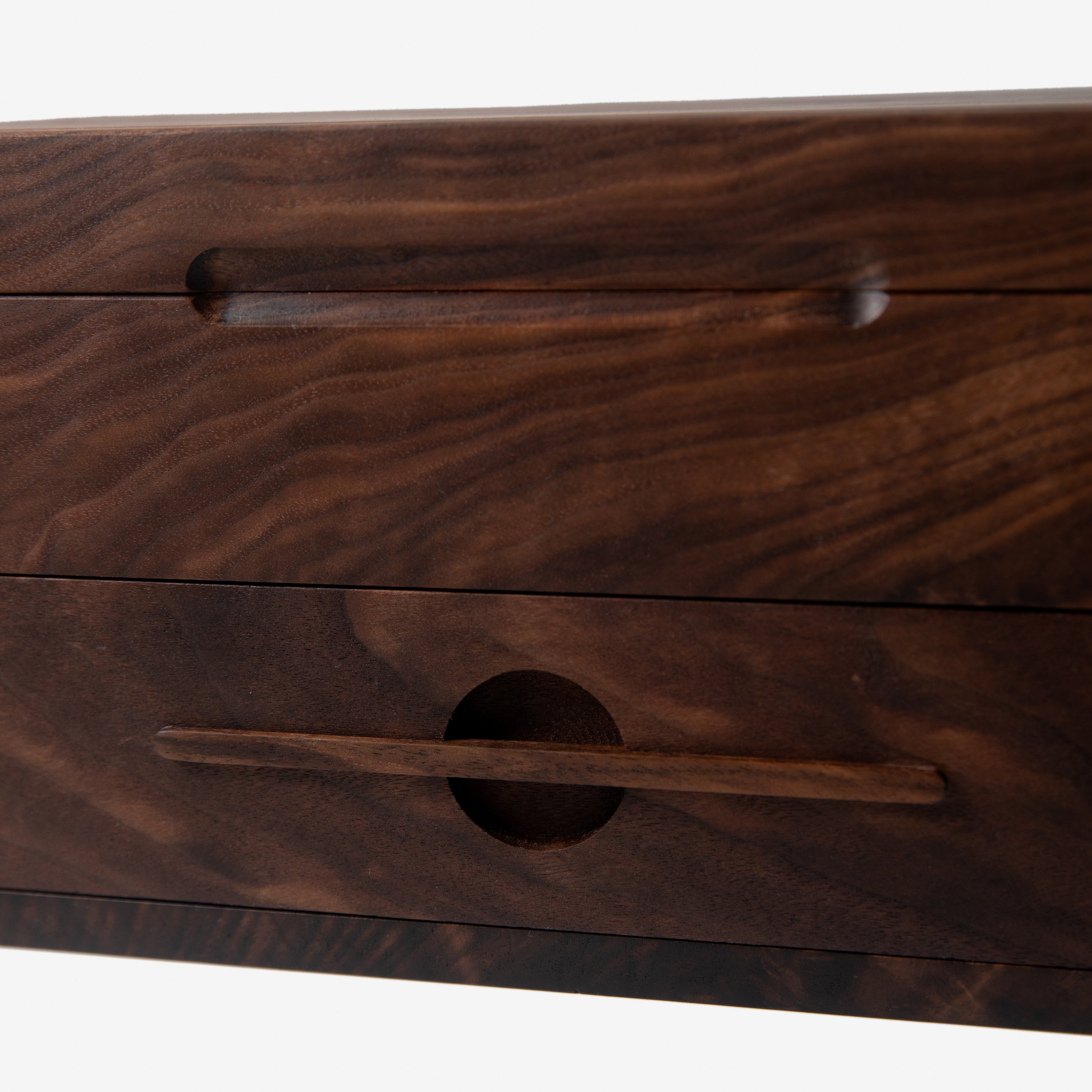 Watch Box with Drawer - Solid Black Walnut - 12 to 16 Watch Compartments