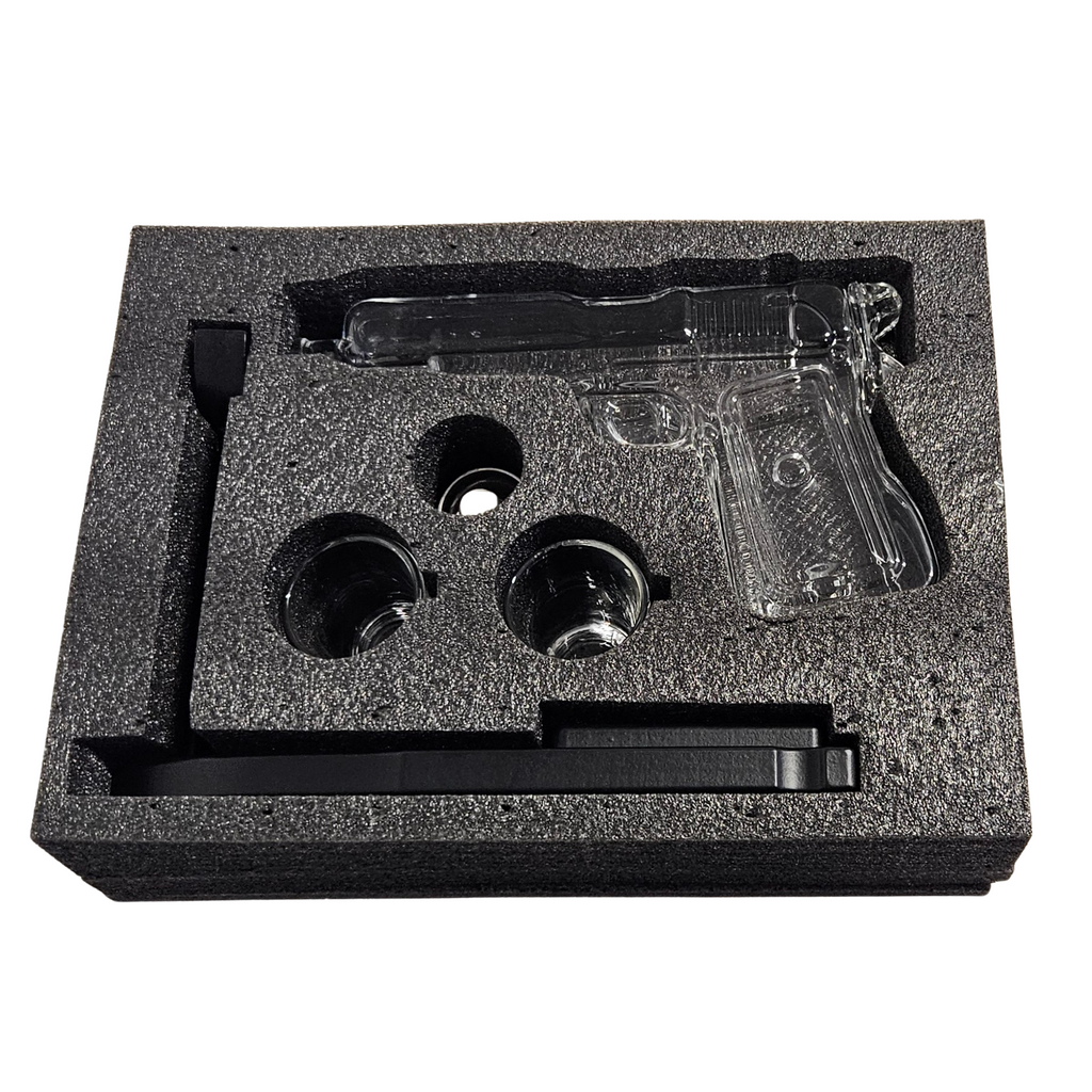 Hittcraft Pistol Decanter Set with Display Stand & Shot Glasses