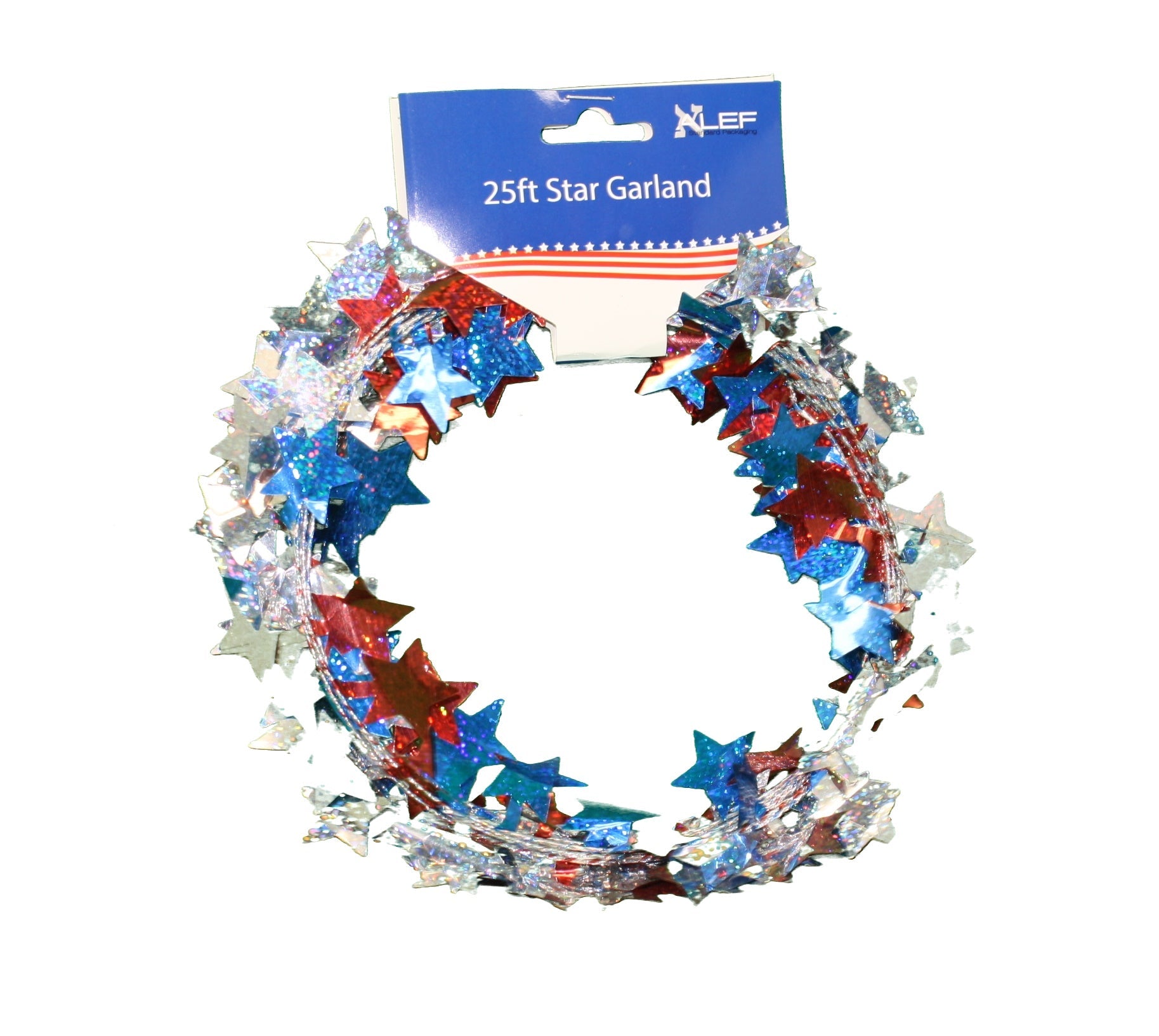 Patriotic Stars Garland Glitter